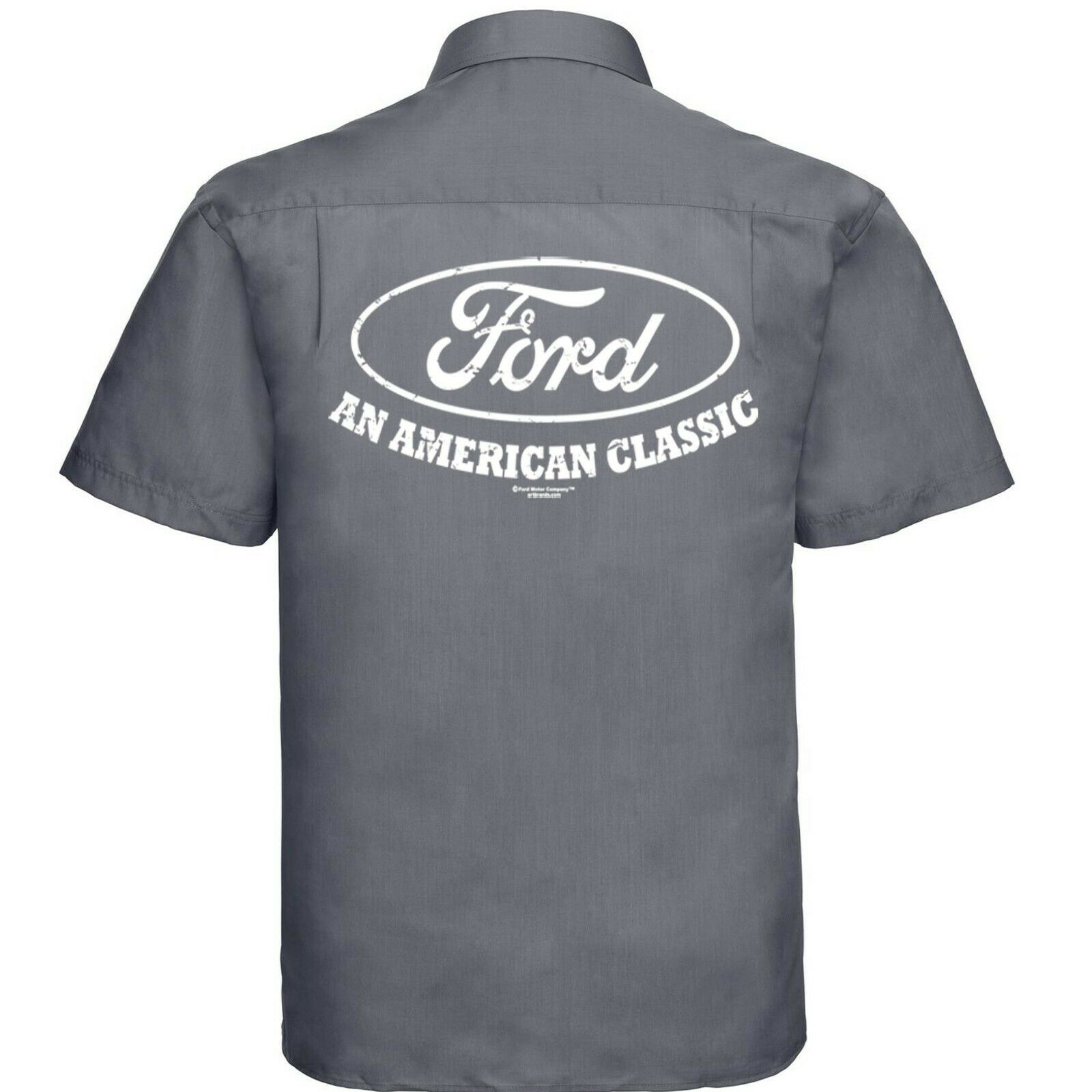 Mens Ford Mechanic Garage Work Shirt Genuine Licensed American Classic