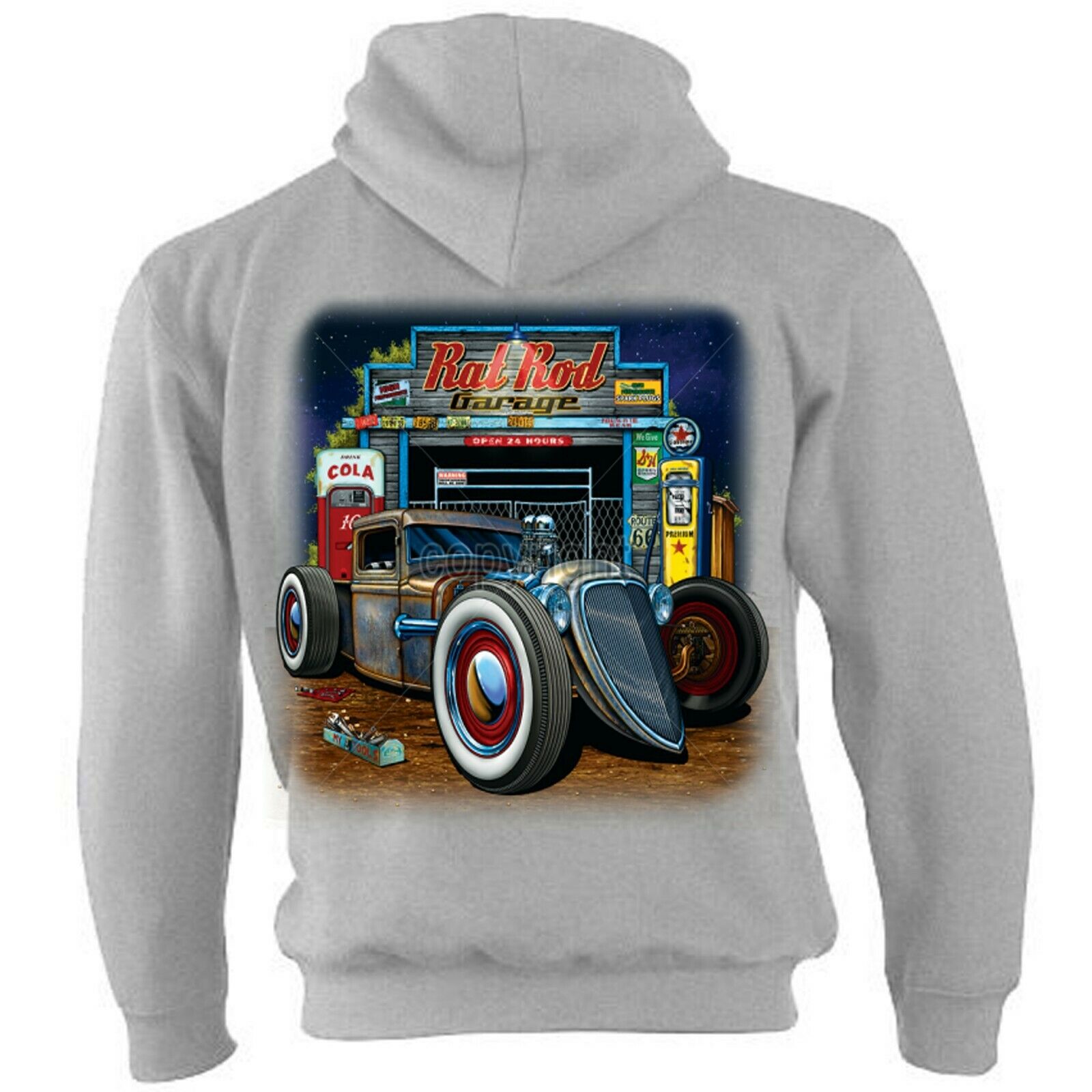 Hotrod 58 Hot Rat Rod Zip Hoody Hoodie American Classic Vintage Iron Garage 62