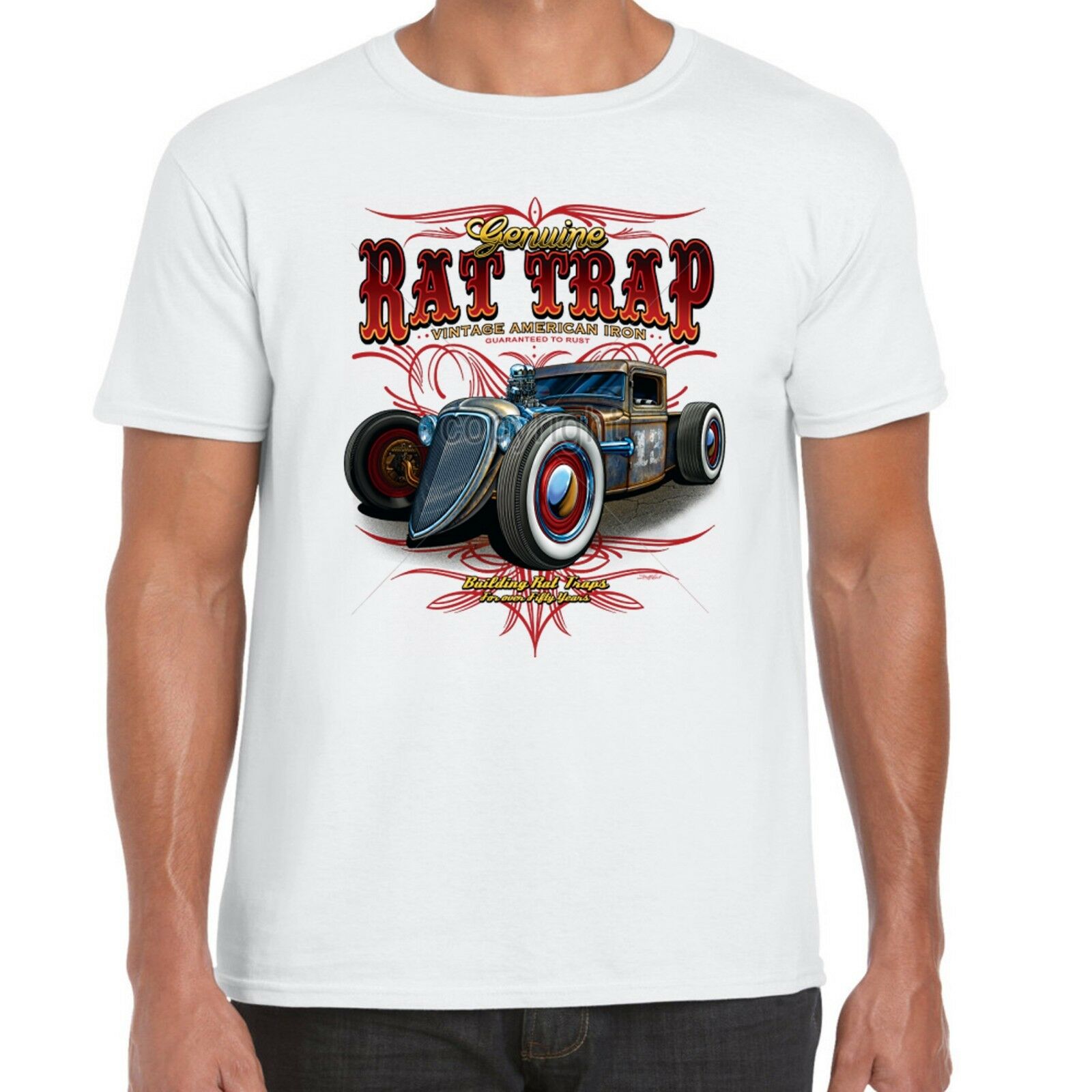Mens Hotrod 58 Hot rat rod T Shirt American Custom Car Garage Vintage Coast 88