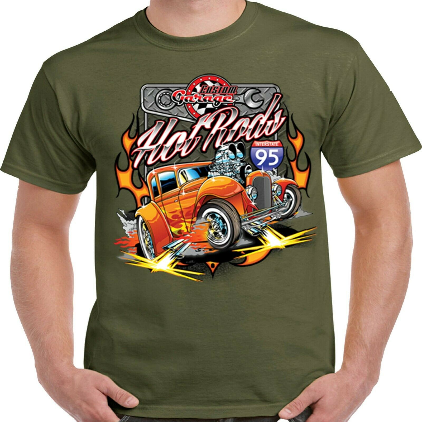 Hotrod 58 Hot Rat Rod American Baseball Varsity Veste vintage garage auto 45