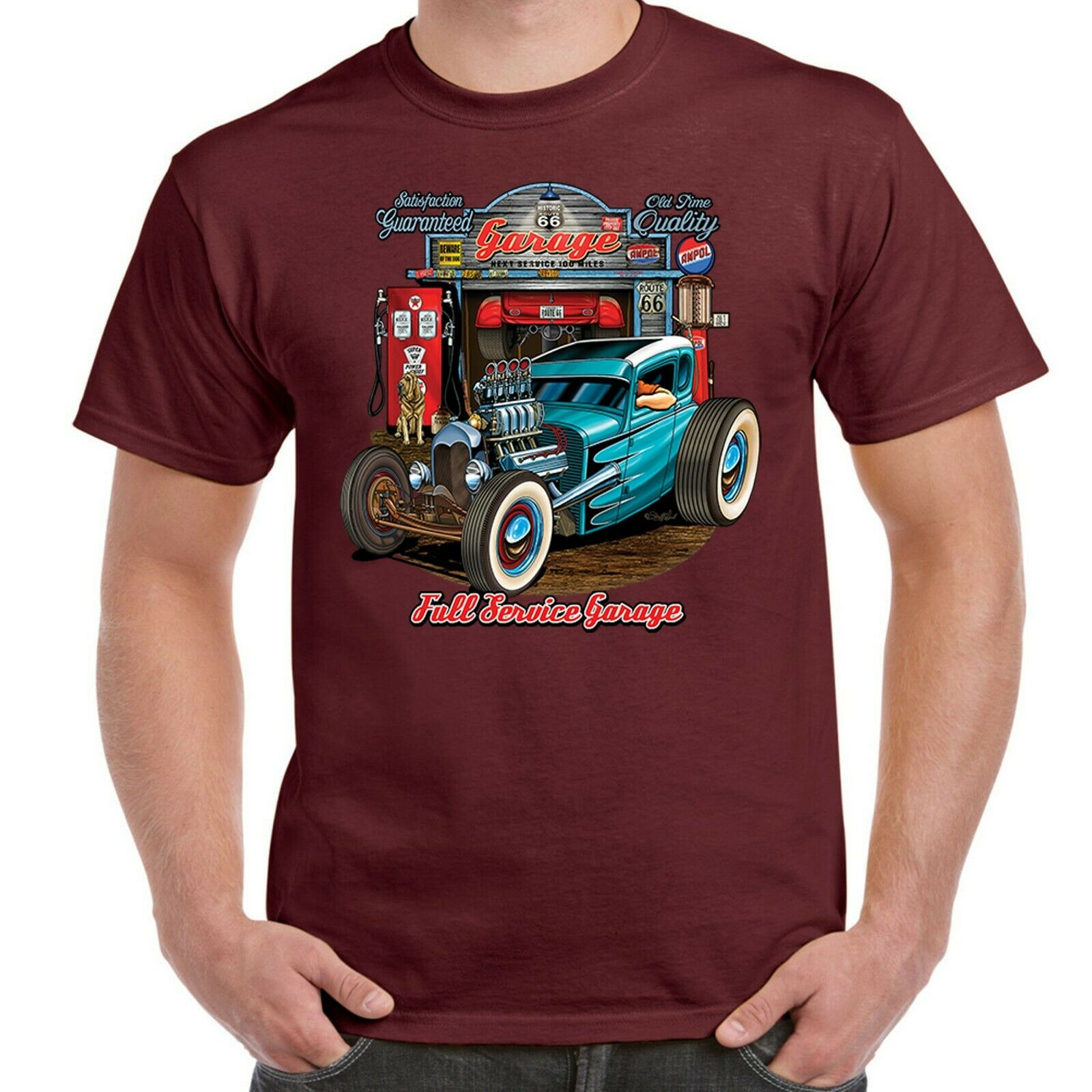 Mens Hotrod 58 T Shirt Hot Rat Rod American Classic Vintage Car Garage Custom 95