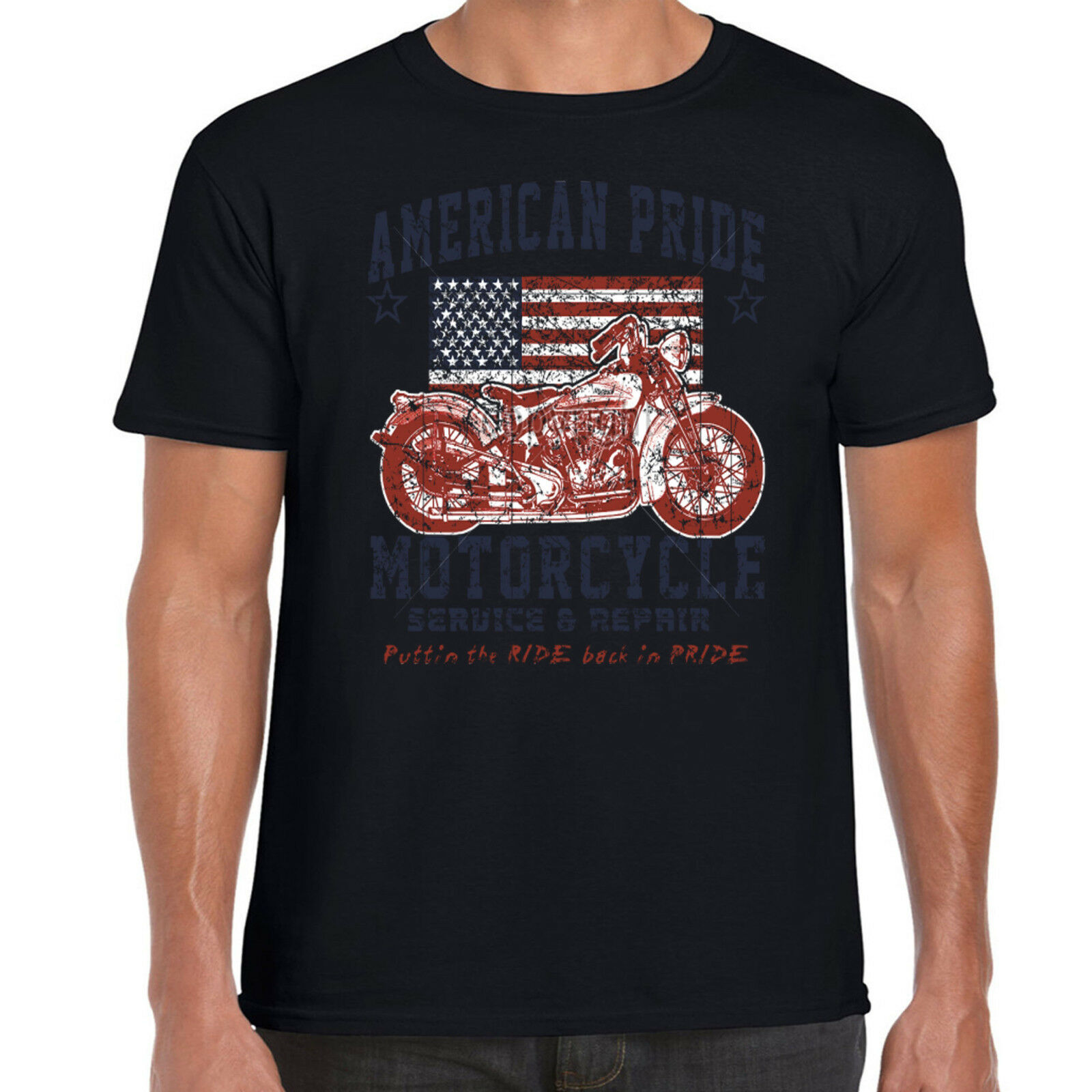 Mens Biker T Shirt Motorcycle Motorbike Custom Classic Bobber Chopper 132