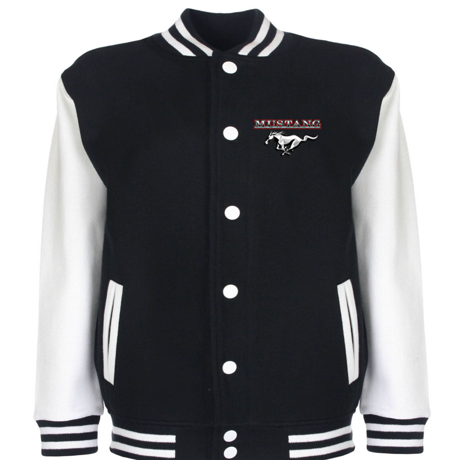 Ford Mustang Baseball Varsity Jacket American Classic Pony Vintage V8 Muscle Car