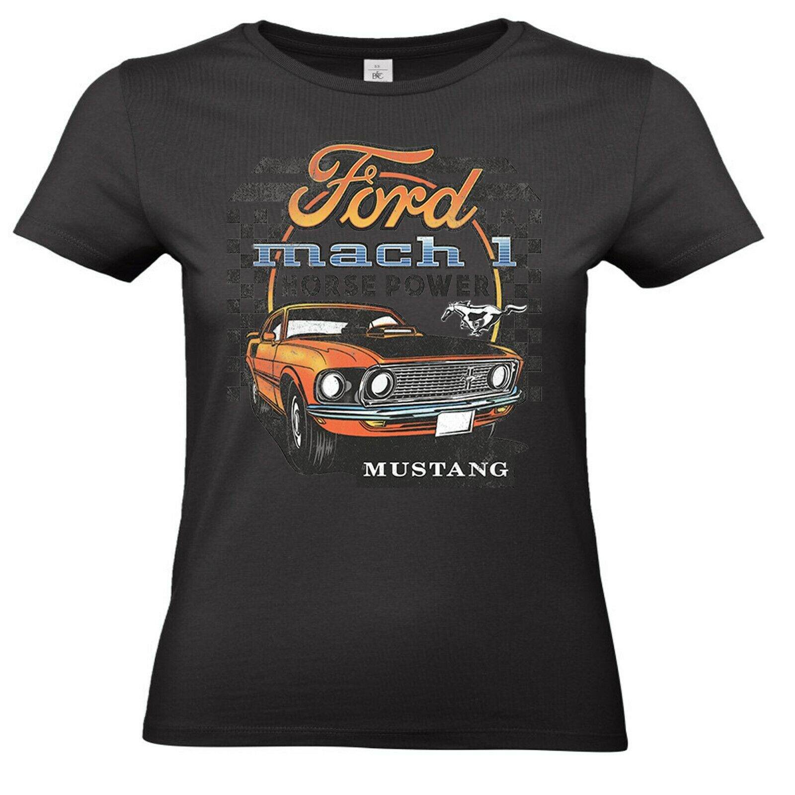 Ladies Ford Mustang Mach 1 Licensed T-Shirt American Classic V8 Muscle ...
