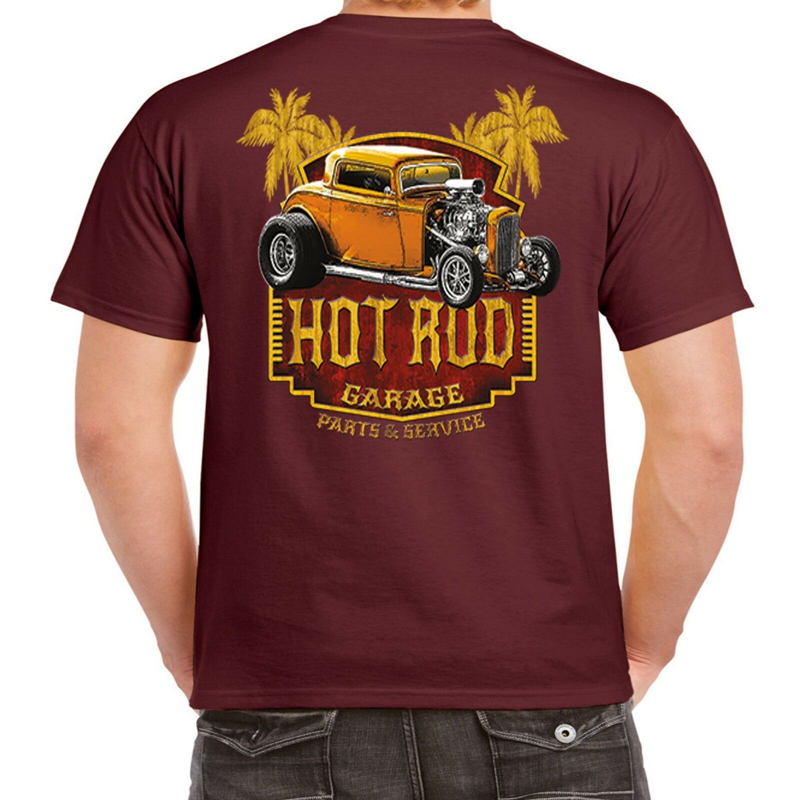 Mens Hotrod 58 T Shirt Hot Rat Rod American Classic Vintage Car Garage Custom 95