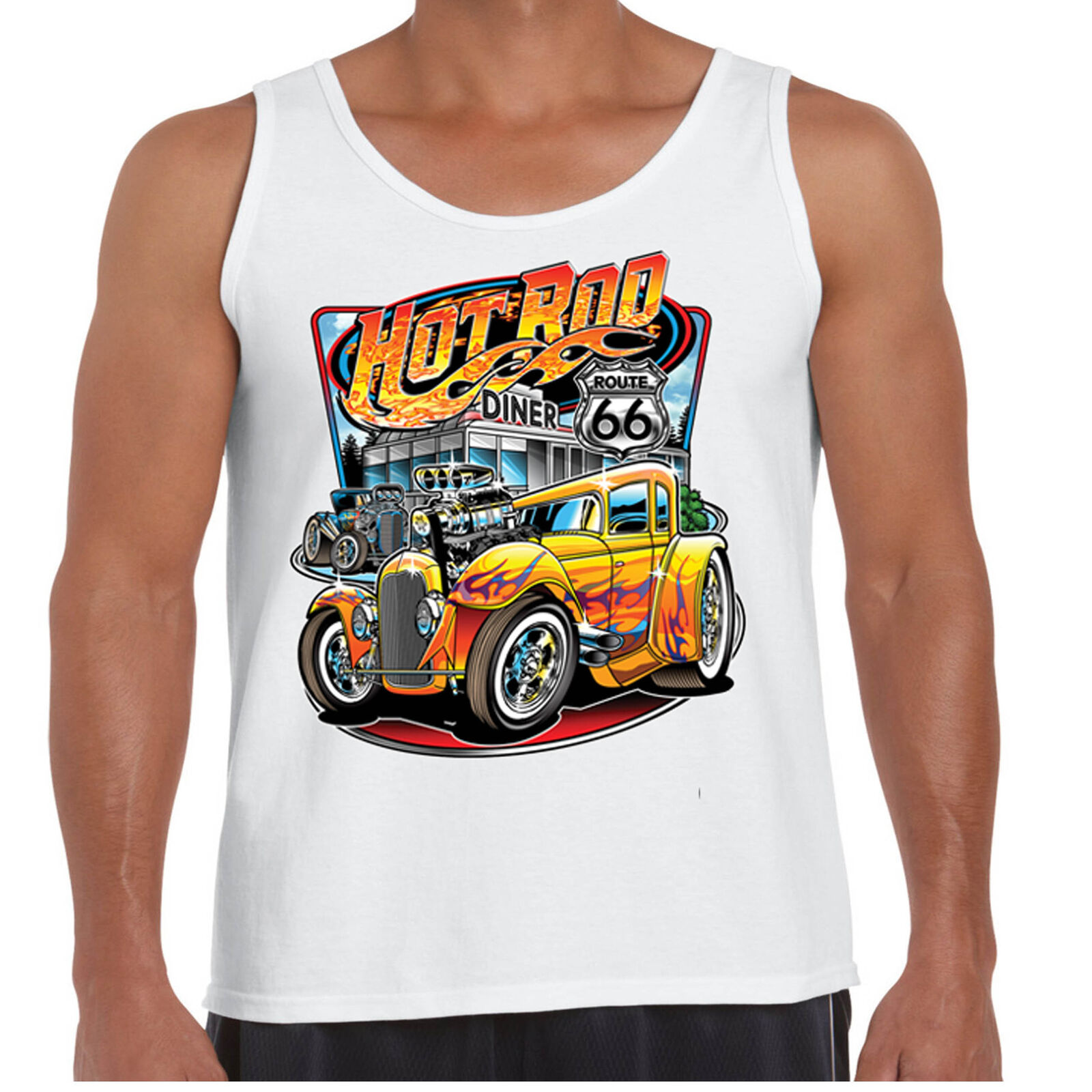 Hot Rod 58 Pig Dragster Mens Vest Tank Top T Shirt V8 Custom Rat Muscle Car 142