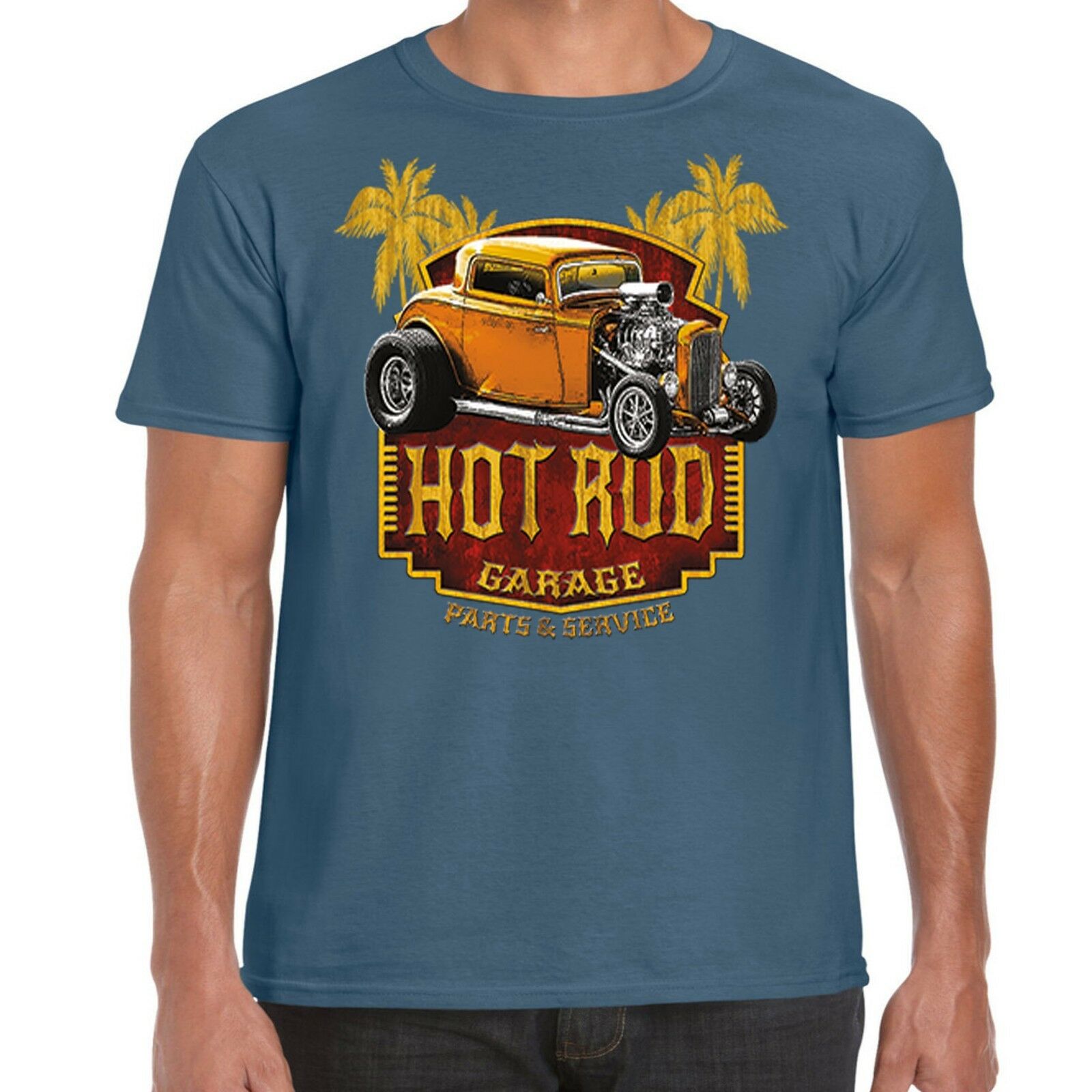LA Hotrod T-Shirt Mens usa american classic vintage retro car rockabilly hot rod