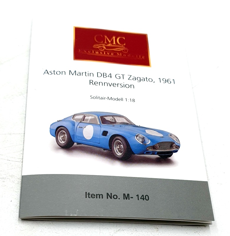 CMC 1/18 Scale M-140 Aston Martin DB4 GT Zagato 1961