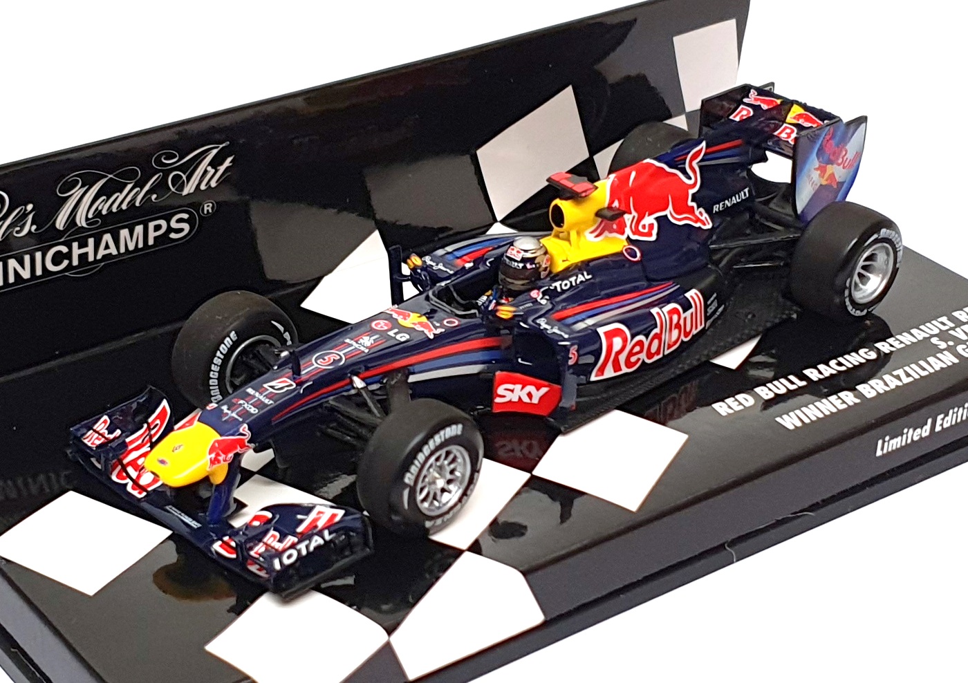 Minichamps 1/43 Scale 410 100205 - F1 Red Bull Renault 1st Brazil GP 2010 Vettel