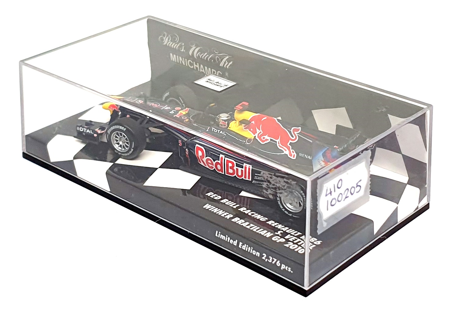 Minichamps 1/43 Scale 410 100205 - F1 Red Bull Renault 1st Brazil GP 2010 Vettel