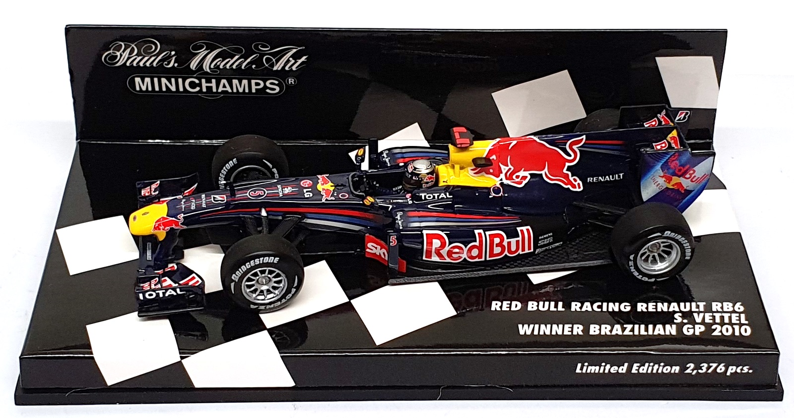 Minichamps 1/43 Scale 410 100205 - F1 Red Bull Renault 1st Brazil GP 2010 Vettel