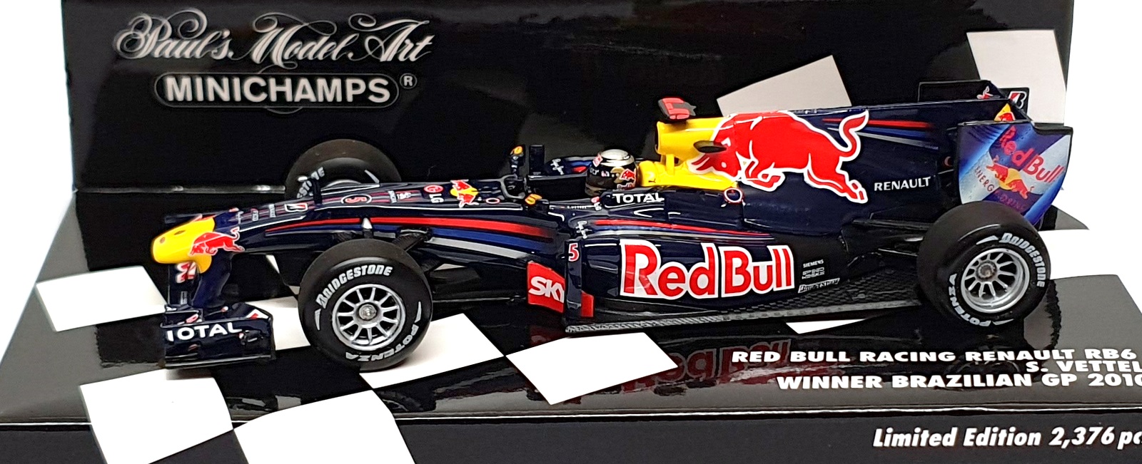Minichamps 1/43 Scale 410 100205 - F1 Red Bull Renault 1st Brazil GP 2010 Vettel