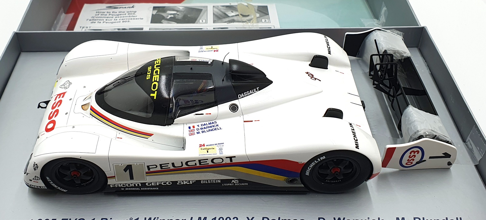 Spark 1/18 Scale Resin 18S011 - Peugeot 905 EVO Winner Le Mans