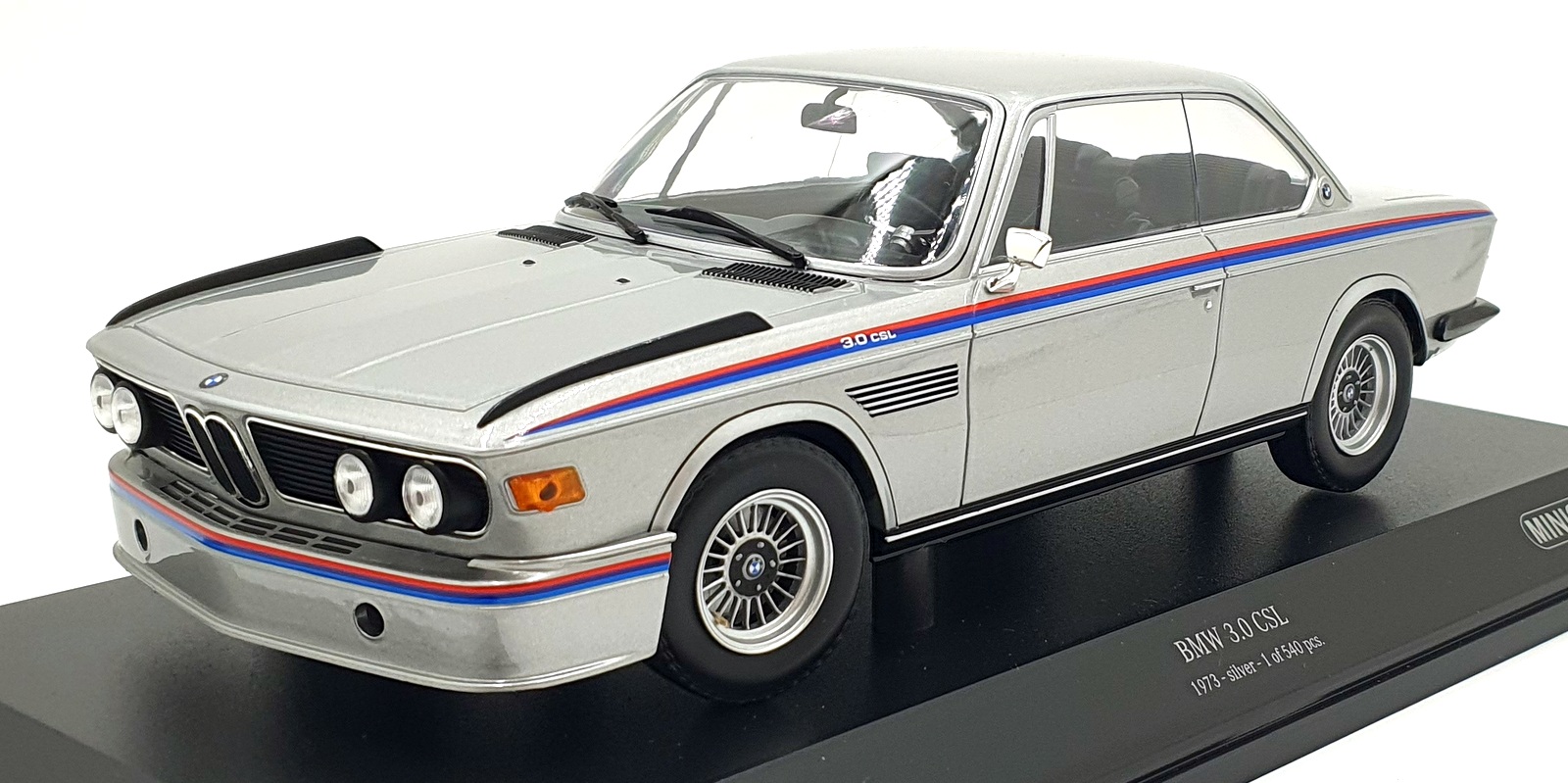 Minichamps 1/18 Scale 155 028135 - 1973 BMW 3.0 CSL - Silver | eBay