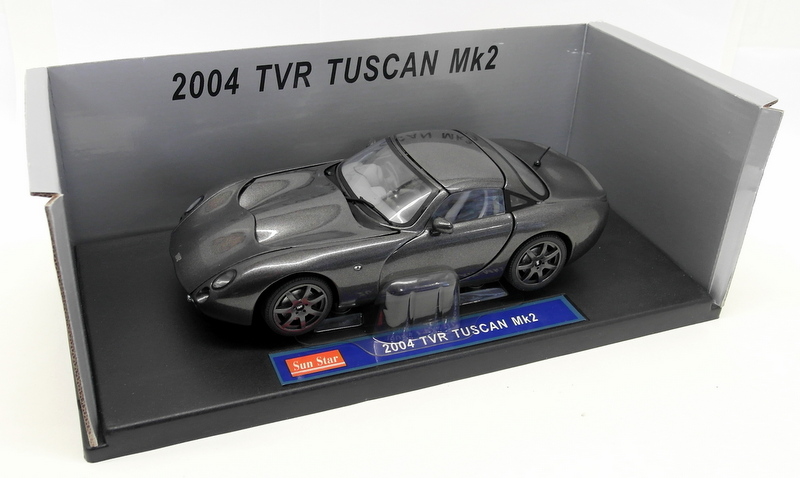 Sunstar 1/18 Scale Diecast - 4461 2004 TVR Tuscan MK2 Starmist Grey