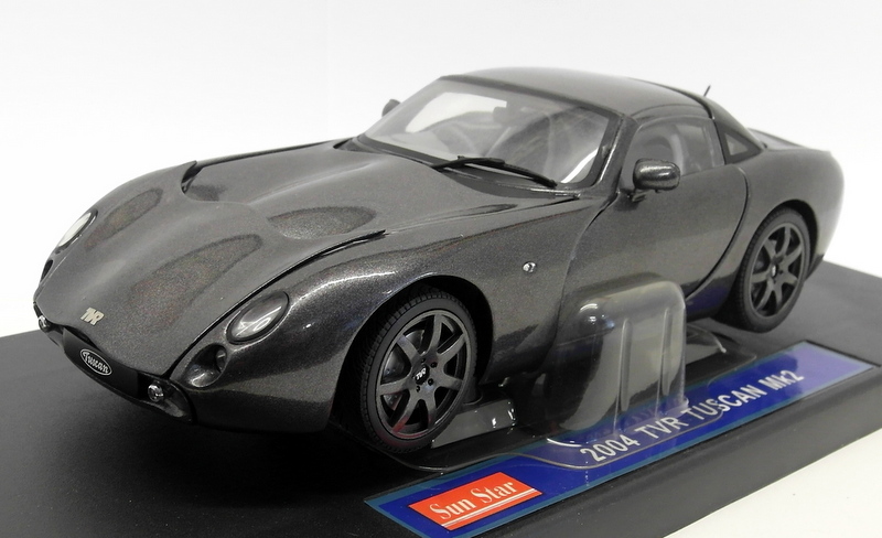 Sunstar 1/18 Scale Diecast - 4461 2004 TVR Tuscan MK2 Starmist Grey