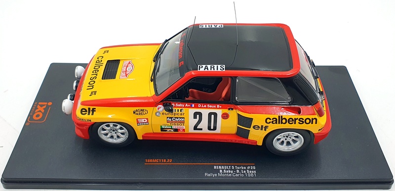 IXO Models 1/18 Scale 18RMC118 Renault 5 Turbo #20 Monte Carlo 1981 B.Saby