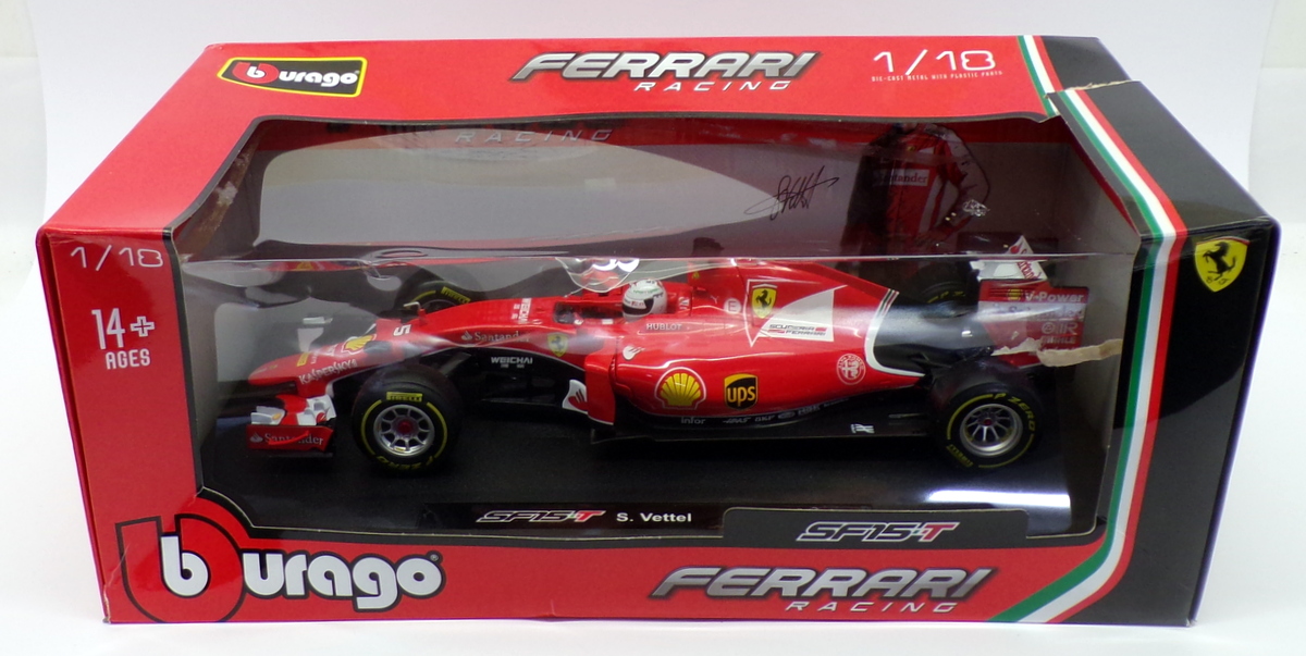 ミニカー Bburago Ferrari 1/18 S F15 T S. Vettel Burago 1/18 Scale Diecast Model 18-16801 Ferrari SF15-T - S