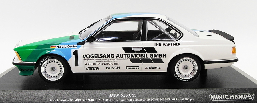 Minichamps 1/18 Scale 155 842511 - BMW 635 CSi #1 Winner 1984