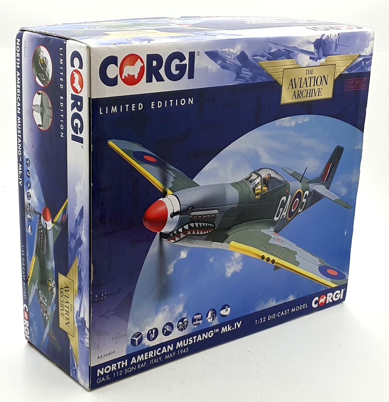 Corgi 1/32 Scale Diecast AA34409 - North American Mustang MK IV RAF 1945