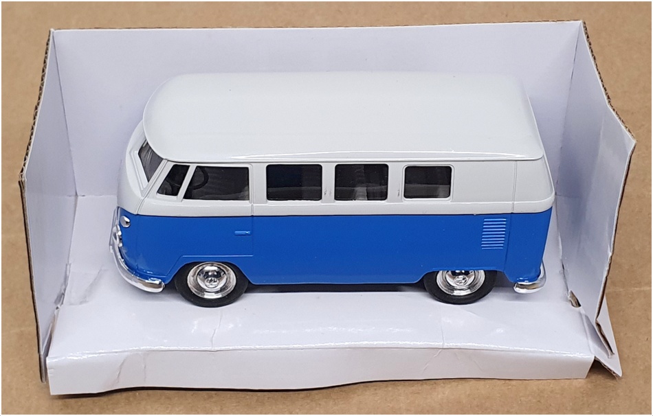 Welly 10.5cm Long Diecast 49764 - Volkswagen T1 Bus - Blue/Lt Grey