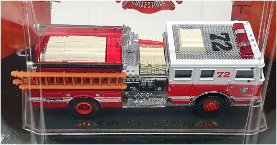Code 3 1/64 Scale 02451 - Seagrave Fire Engine City Of Houston - Red/White 