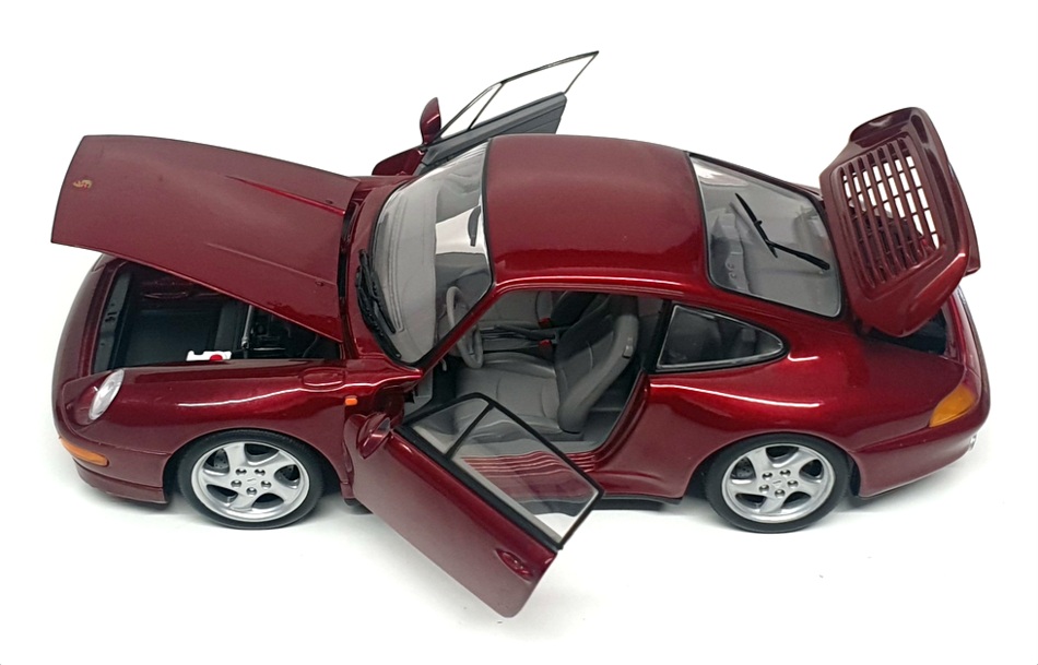 UT Models 1/18 Scale Diecast 28723B - Porsche 911 Turbo - Burgundy