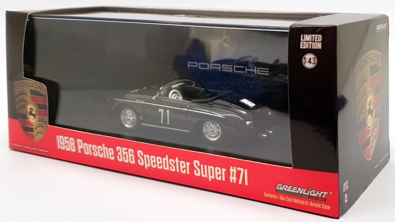 Greenlight 1/43 Scale Model Car 86538 - 1958 Porsche 356 Speedster Super #71