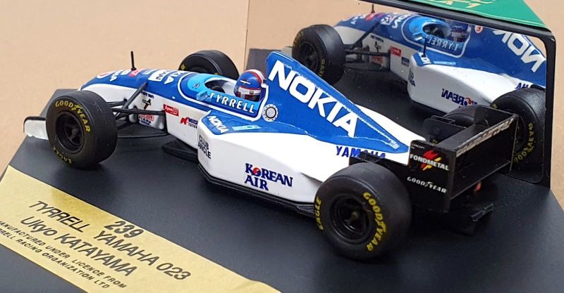 Onyx 1/43 Scale 239 - F1 Tyrrell Yamaha 023 #3 Ukyo Katayama - Blue/White Onyx 1/43 Scale 239 - F1 Tyrrell Yamaha 023 #3 Ukyo Katayama - Blue/White