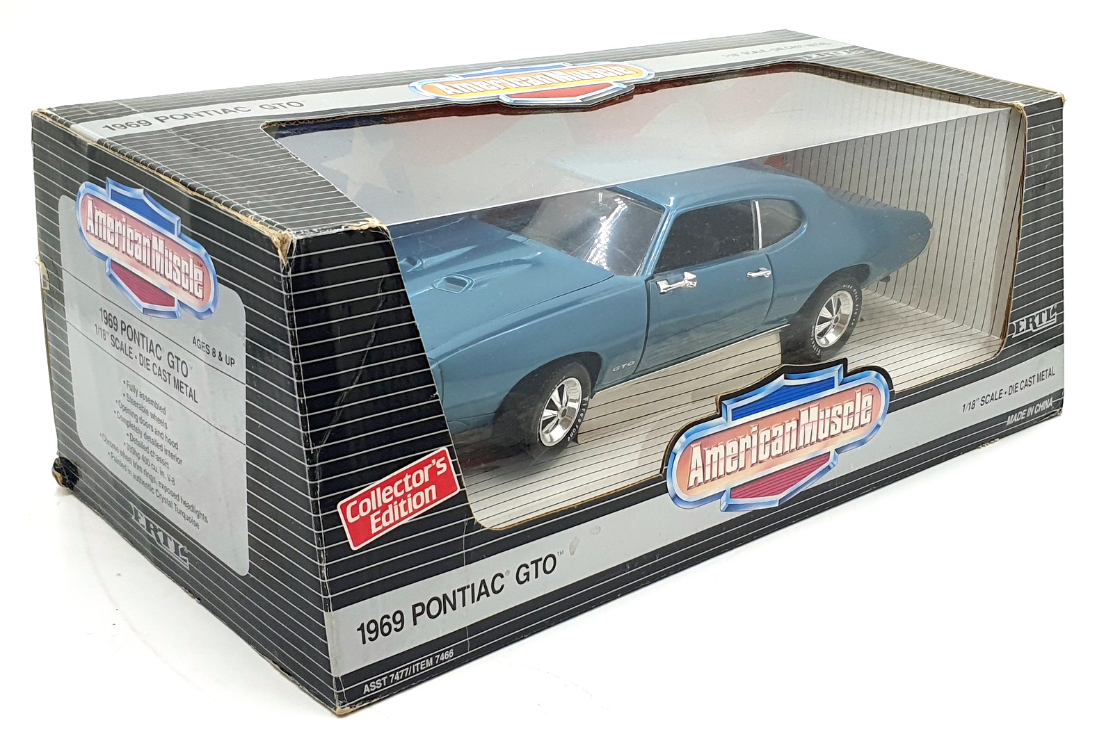 Ertl 1/18 Scale Diecast 7466 - 1969 Pontiac GTO - Blue Ertl 1/18 Scale Diecast 7466 - 1969 Pontiac GTO - Blue