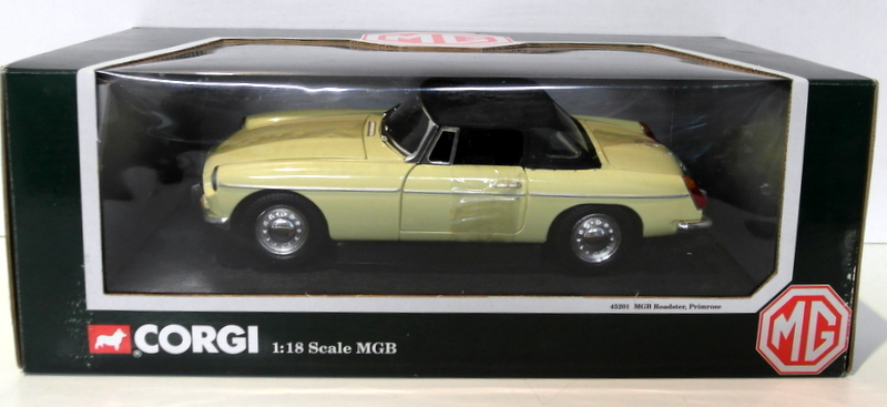 Corgi 1/18 Scale Diecast - 45201 MG MGB Roadster Primrose Yellow