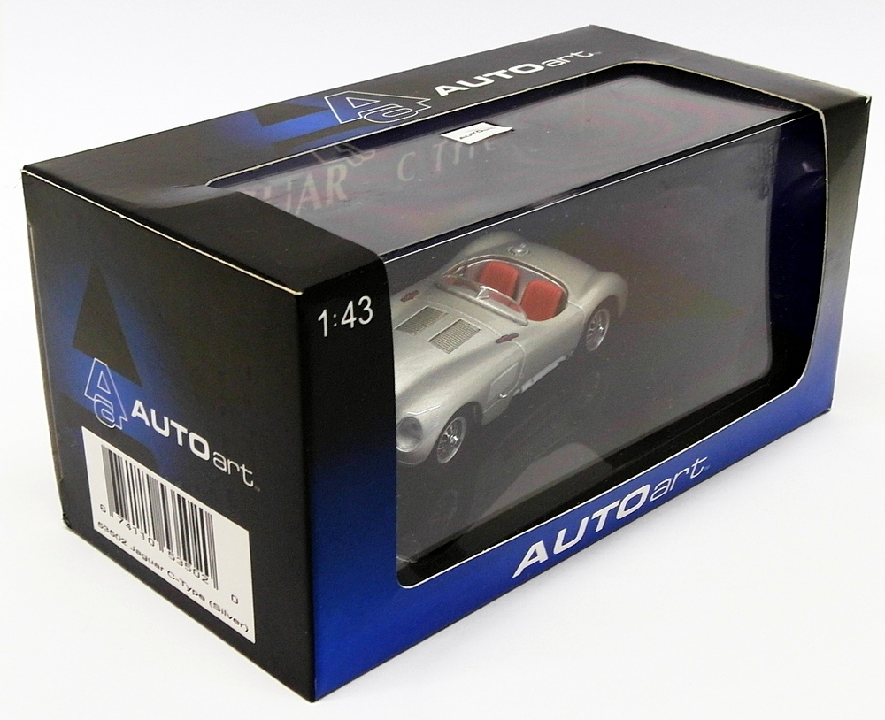 Autoart 1/43 Scale Model Car 53502 - Jaguar C-Type - Silver