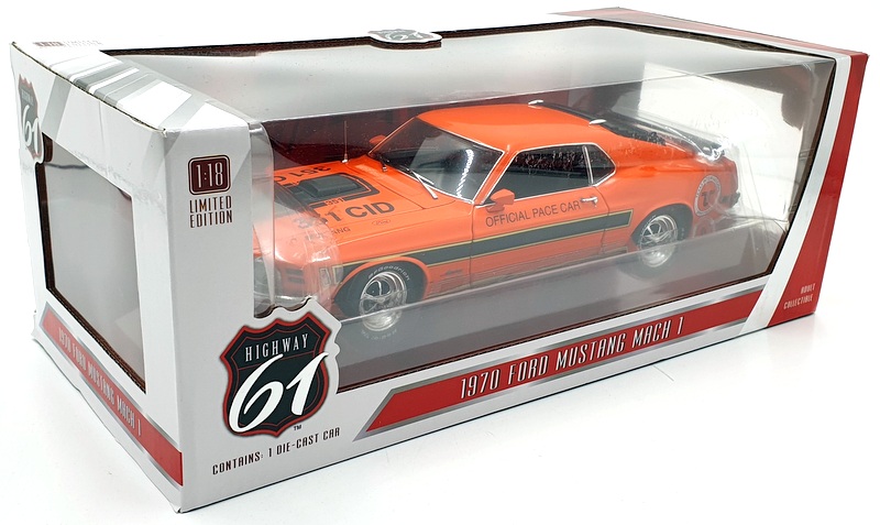 Greenlight 1/18 Scale HWY-18033 -1970 Ford Mustang Mach 1 Pace Car - Orange