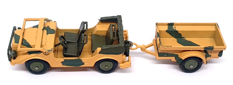 Solido 1/43 Scale Diecast 213 - Army Jeep & Trailer - Khaki