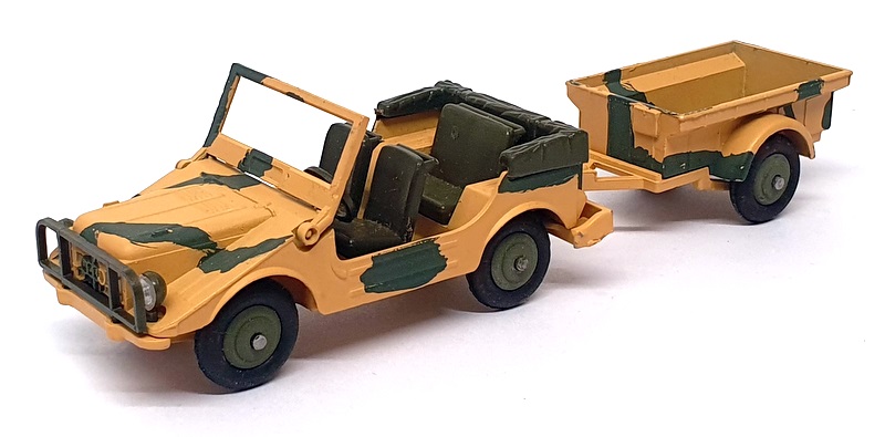 Solido 1/43 Scale Diecast 213 - Army Jeep & Trailer - Khaki