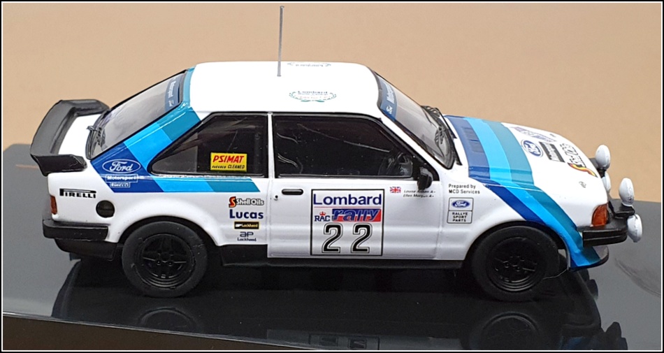 Ixo 1/43 Scale RAC376ALQ - Ford Escort MKIII RS 1600i #22 RAC Rally 1983