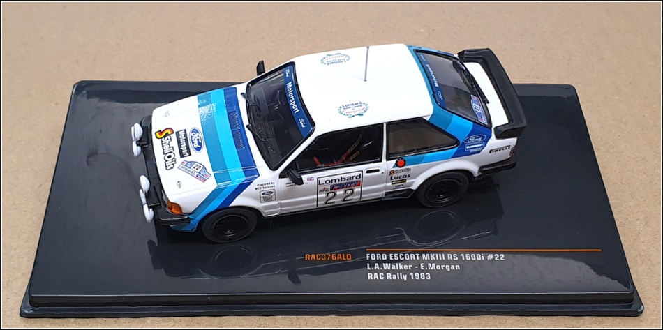 Ixo 1/43 Scale RAC376ALQ - Ford Escort MKIII RS 1600i #22 RAC Rally 1983