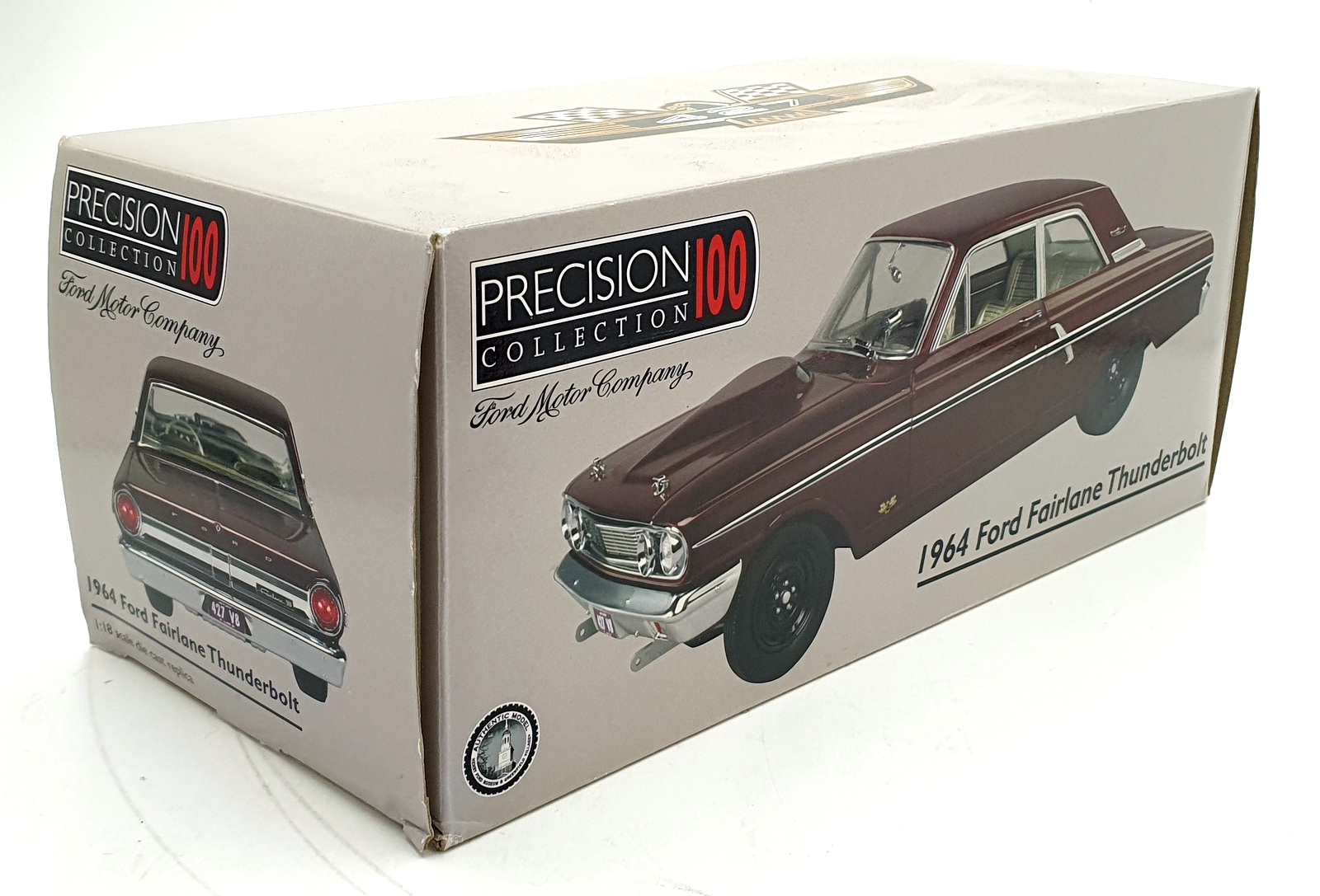 Precision 100 1/18 Scale Diecast 33057A 1964 Ford Fairlane Thunderbolt Dark Red