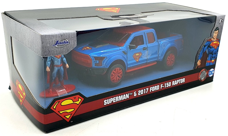 Jada 1/32 Scale 81378 - Superman Figure And 2017 Ford F-150 Raptor - Blue