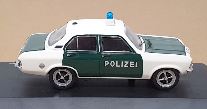 Schuco 1/43 Scale 02652 - Opel Ascona A Polizei - White/Green Schuco 1/43 Scale 02652 - Opel Ascona A Polizei - White/Green