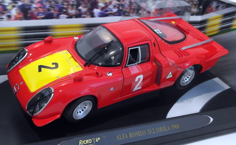 安価 ROMEO ALFA - 32146 SCALE 1/18 RICKO 33.2 IMOLA RACING SERIES ミニカー