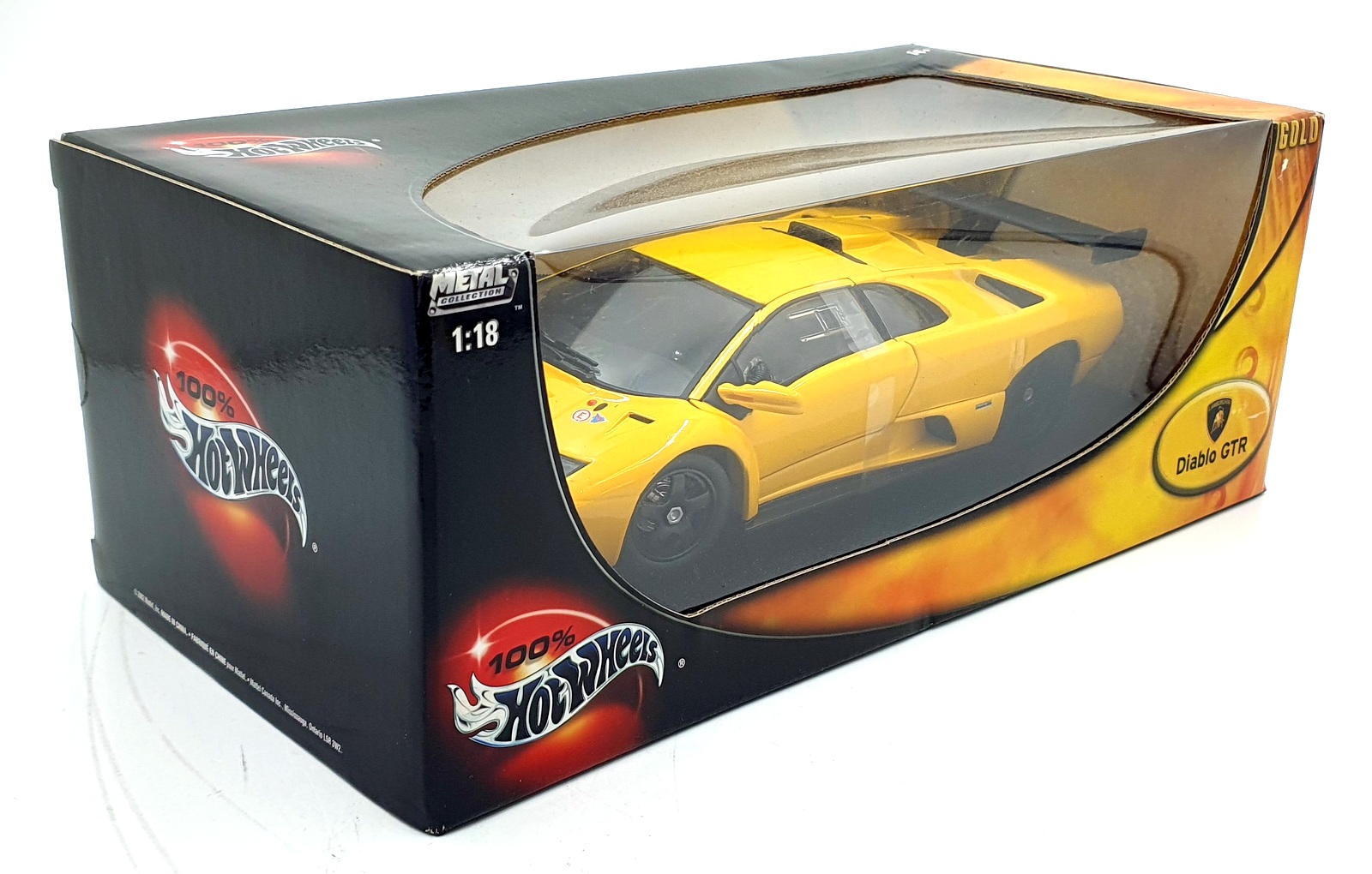 Hot Wheels 1/18 Scale Diecast 53835 - Lamborghini Diablo GTR - Yellow Hot Wheels 1/18 Scale Diecast 53835 - Lamborghini Diablo GTR - Yellow