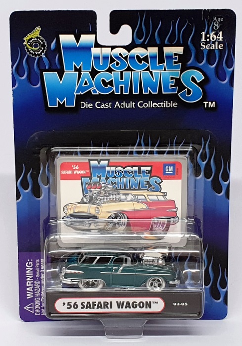 Muscle Machines 1/64 Scale 71161 03-05 - 1956 Pontiac Safari Wagon - Green Muscle Machines 1/64 Scale 71161 03-05 - 1956 Pontiac Safari Wagon - Green