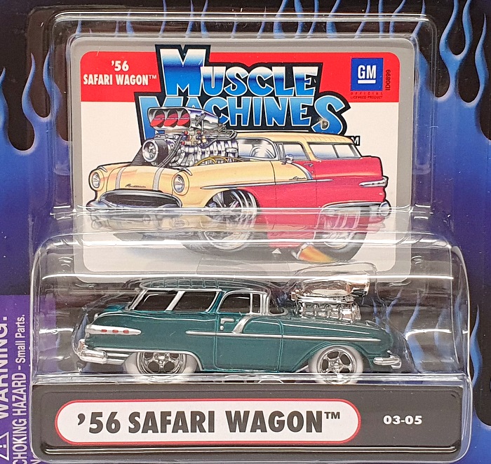 Muscle Machines 1/64 Scale 71161 03-05 - 1956 Pontiac Safari Wagon - Green Muscle Machines 1/64 Scale 71161 03-05 - 1956 Pontiac Safari Wagon - Green