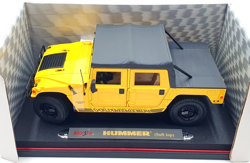 Maisto 1/18 Scale Diecast 31859 - Hummer Soft Top - Yellow