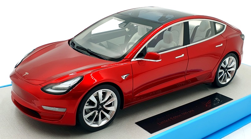 LS Collectibles 1/18 Scale Resin LS074A - Tesla Model 3 - Red