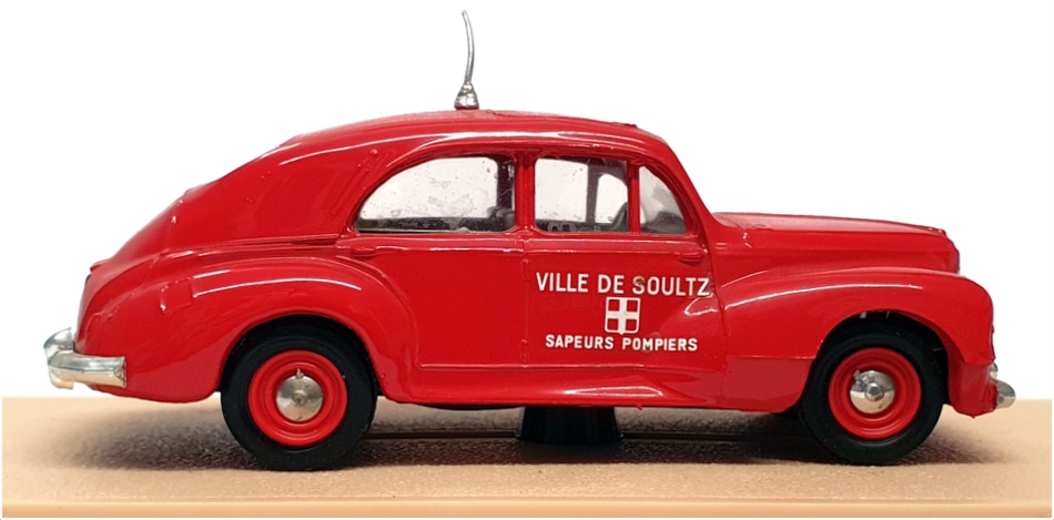 Eligor 1/43 Scale 1192 - 1954 Peugeot 203 Ville De Soultz Fire Car - Red