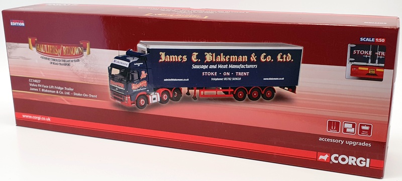 Corgi 1/50 Scale CC14027 - Volvo FH Face Lift Fridge Trailer J.T.Blaker