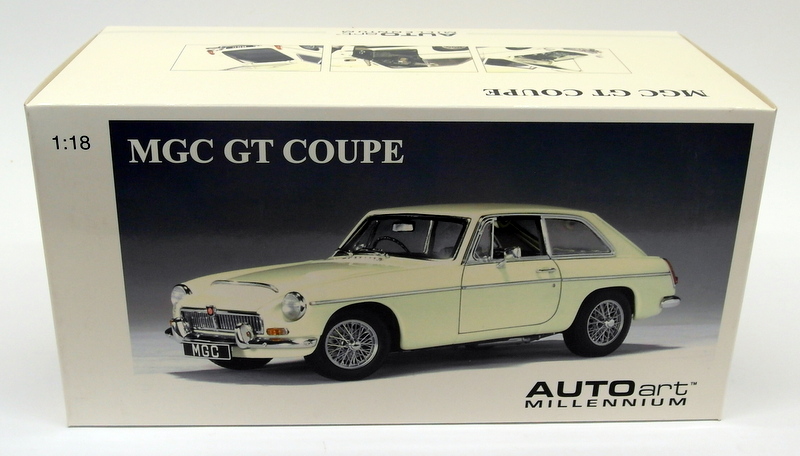 Autoart 1/18 Scale Diecast 76621 - MG MGC GT Coupe Snowberry White