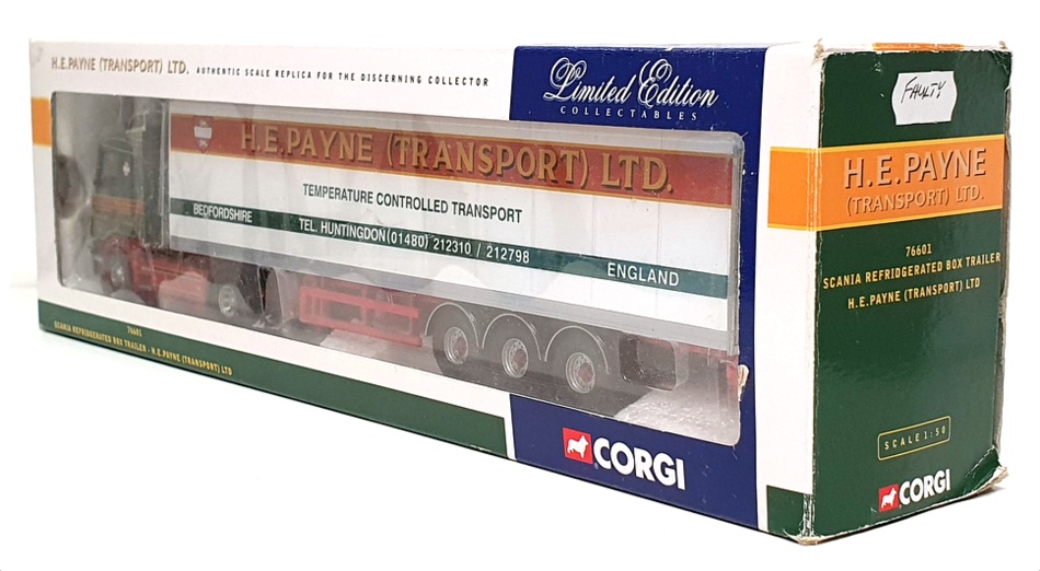 Corgi 1/50 Scale 76601 - Scania Refridgerated Box Trailer - H.E. Payne Trans